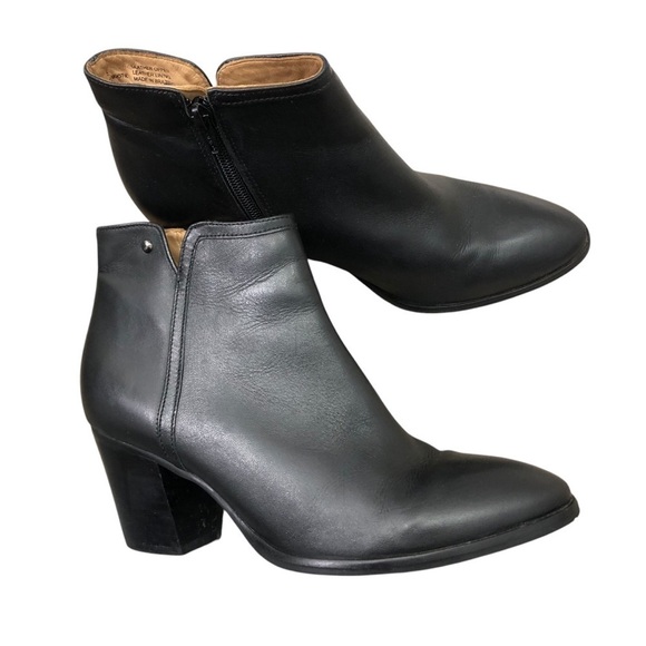 Driver Club USA St James Leather Comfort Boot Sz 8 Black Block Heel Minimalist - Picture 2 of 13